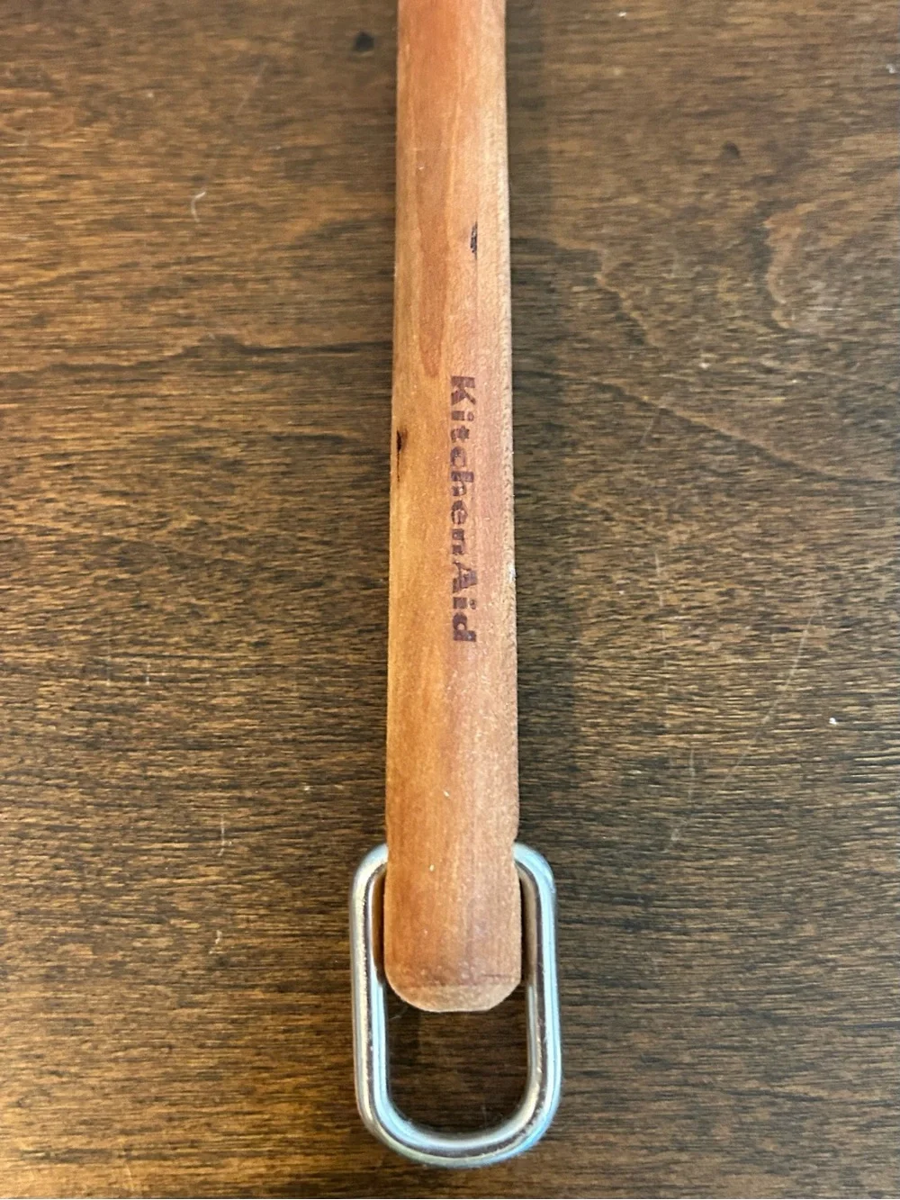 KitchenAid Yellow Silicone Mixer Spatula Scraper Cherrywood Handle 10.75 Inch***